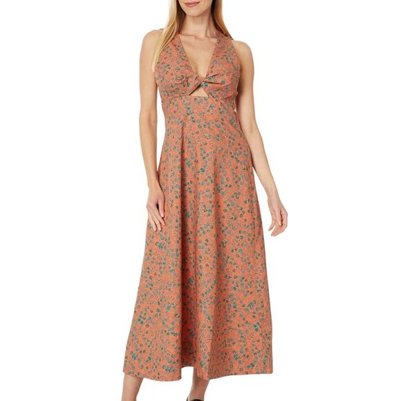 Madewell Stephanie Twist-Front Boho Vibe Midi Dress in Floral Print NWT NEW $138 - Picture 3 of 6